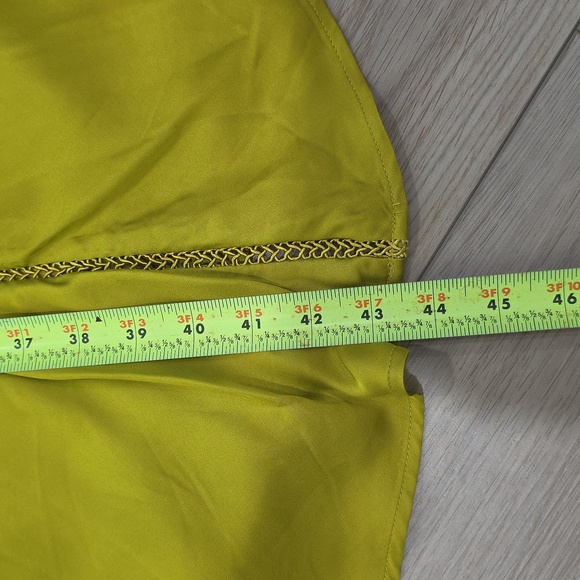 Satin Slip Dress in Chartreuse - Picture 5 of 14